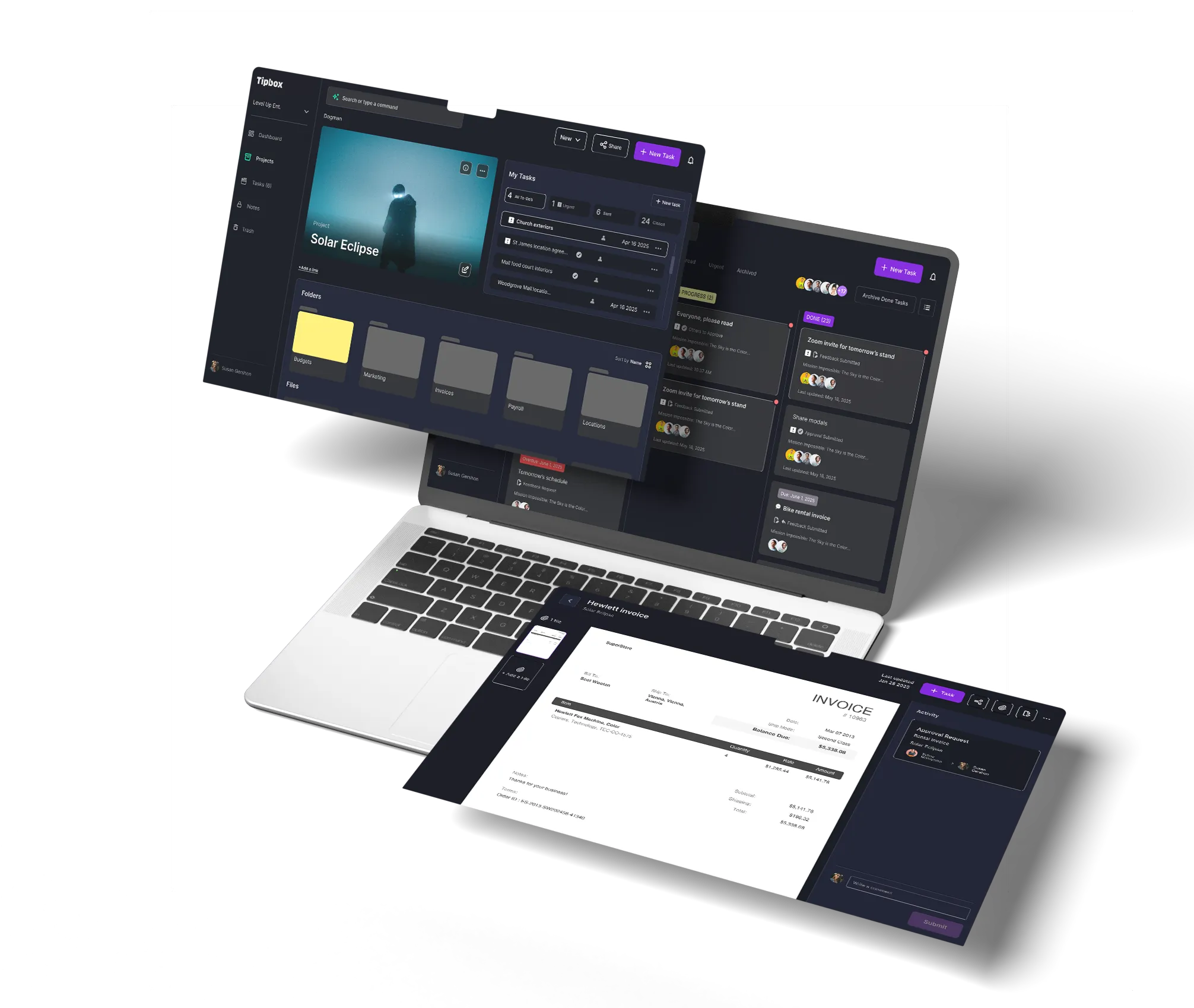 Tipbox.io laptop and mobile mockup