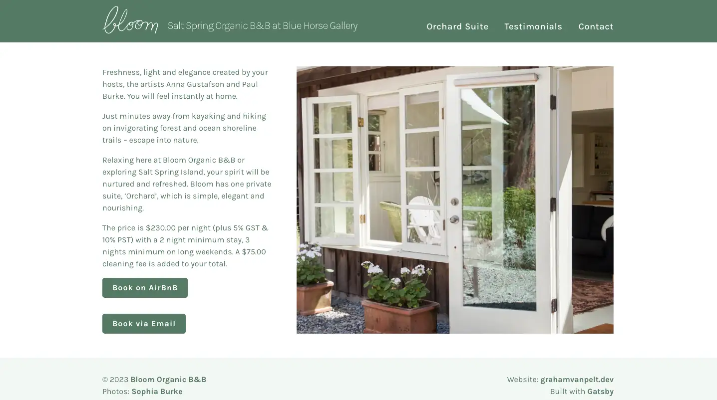 Visit this project: A B&B Marketing Page