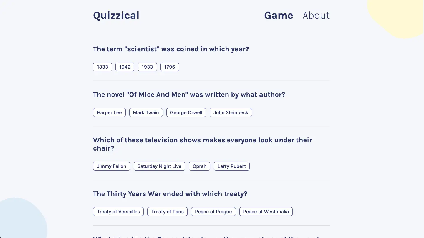 Visit this project: An API-driven Quiz Game